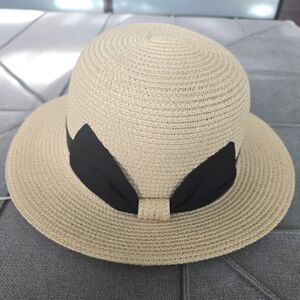 Cayman‎ Apparel  Tan Straw Sun Hat with Black Ribbon